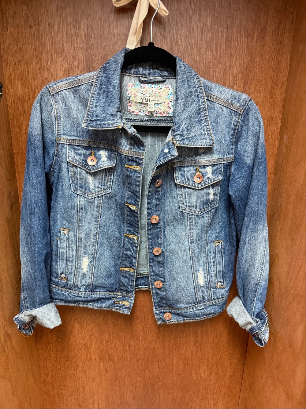 YMI Distressed Light Blue Denim Jacket